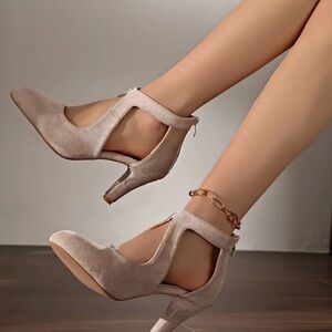 Elegant Beige Women's Heels